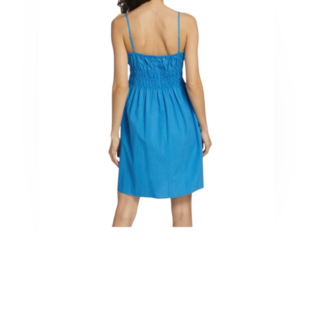 Rails Miriam Pacific Cotton Poplin Keyhole Tie Cami Smocked Waist Mini Dress - Picture 2 of 6
